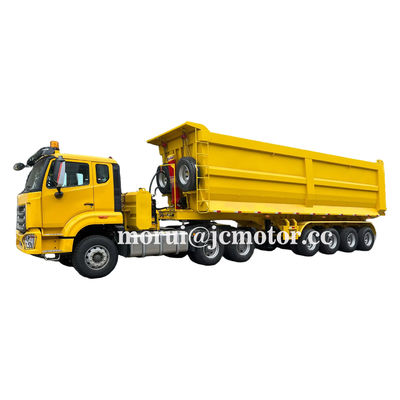 Truk Dump Berat Dongfeng 6X4 Traktor 100 Ton Tipper semi-trailer Pertambangan 50Cbm
