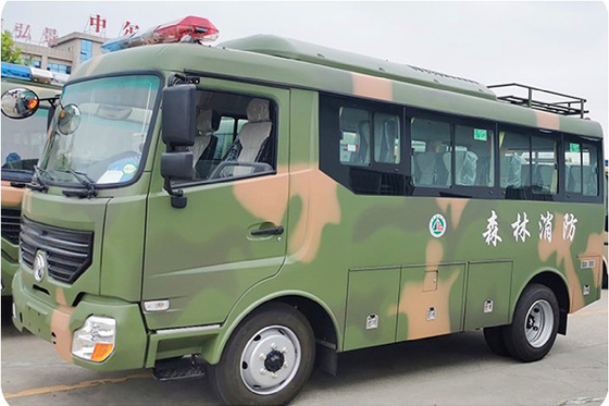 Diesel 170HP Power Custom Kendaraan Militer Off Road 4x4 Bus 6m Body 17 Kursi