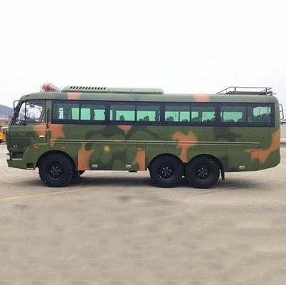 Off Road Tyre Soldiers Transport Bus Kendaraan Militer Hutan 6x6 Bus penumpang 190HP 30 Kursi