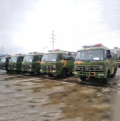 Off Road Tyre Soldiers Transport Bus Kendaraan Militer Hutan 6x6 Bus penumpang 190HP 30 Kursi