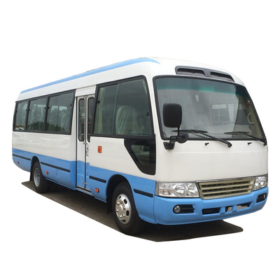 Diesel Coach Coaster Bus 30 Kursi Van Bus 140hp Transmisi Manual Kulkas Kondisi Udara