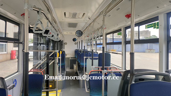 Sertifikasi Standar UE 12m Bus Kota Listrik Rem Cakram Belakang Depan Lantai Rendah Daya Motor 239kw