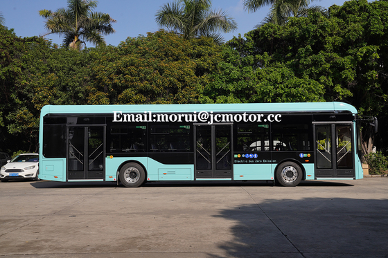 Sertifikasi Standar UE 12m Bus Kota Listrik Rem Cakram Belakang Depan Lantai Rendah Daya Motor 239kw