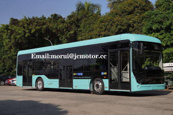 Sertifikasi WVTA Eropa Penggerak Langsung Motor Listrik Bus Kota 29 Kursi Area Kursi Roda Lantai Rendah