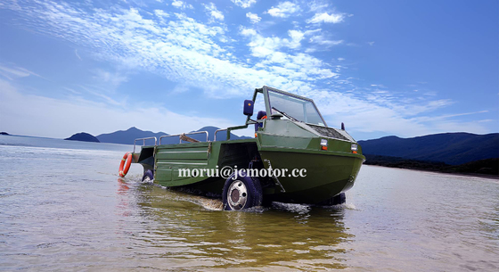 Kendaraan Amfibi Off-Road Custom 4WD 1000kg/10-Person Kapasitas Versi hibrida &amp; bahan bakar untuk darat &amp; air