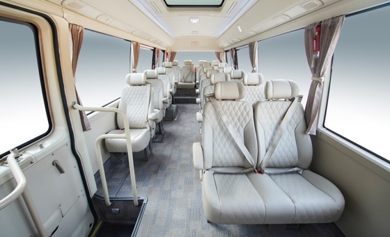 Bus Coaster Mewah Kursi Kulit 7m 150hp Mesin Diesel Lampu Depan LED