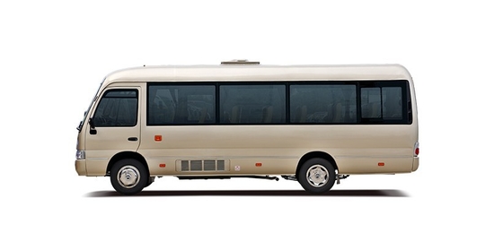 10 - 28 Kursi Kulit Diesel Small Coaster Bus 7m 148hp Power Coaster