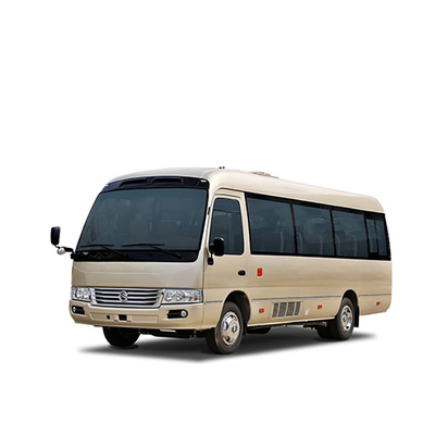 10 - 28 Kursi Kulit Diesel Small Coaster Bus 7m 148hp Power Coaster