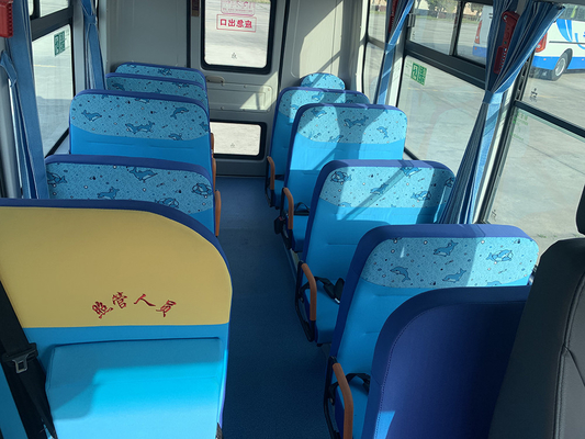 Bus Sekolah Dasar Anak 6m WEICHAI Diesel 120hp Standard ABS Yellow Shuttle Bus