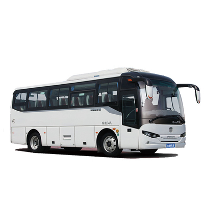 Bus Pelatih Listrik Kemudi Kiri 200 - 250KM Mileage EV 34 Seater Tourist Bus